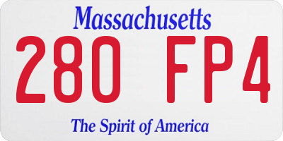 MA license plate 280FP4