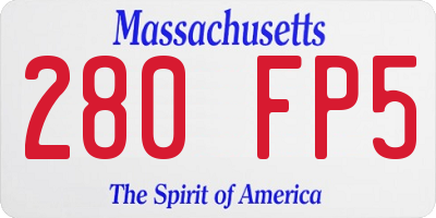 MA license plate 280FP5