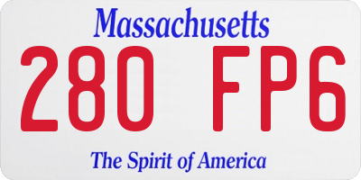 MA license plate 280FP6