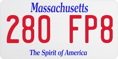MA license plate 280FP8