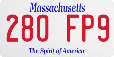 MA license plate 280FP9