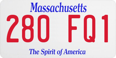 MA license plate 280FQ1