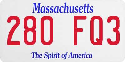 MA license plate 280FQ3