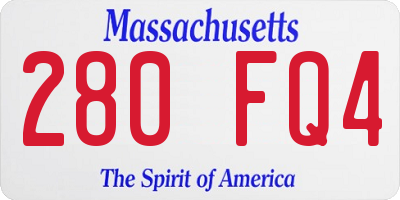 MA license plate 280FQ4