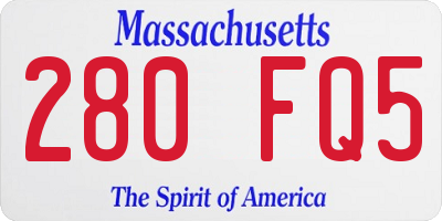 MA license plate 280FQ5