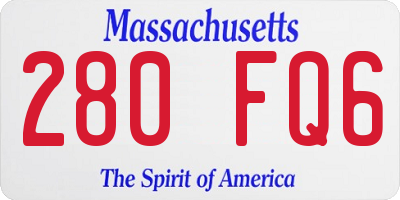 MA license plate 280FQ6