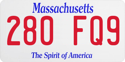 MA license plate 280FQ9