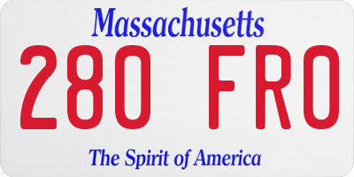 MA license plate 280FR0