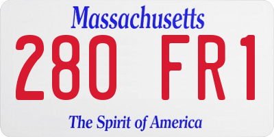 MA license plate 280FR1