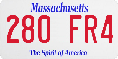 MA license plate 280FR4