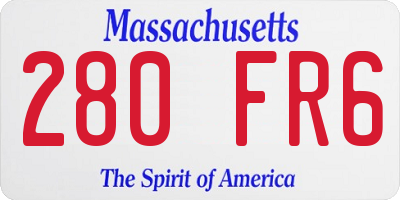 MA license plate 280FR6