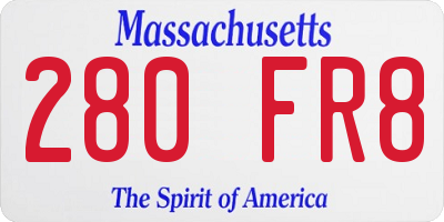 MA license plate 280FR8