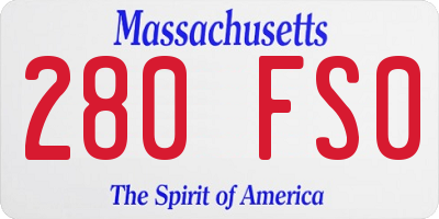 MA license plate 280FS0