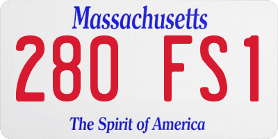 MA license plate 280FS1
