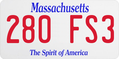 MA license plate 280FS3