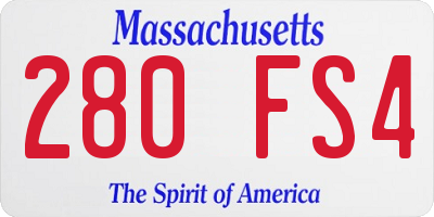 MA license plate 280FS4