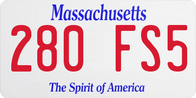 MA license plate 280FS5