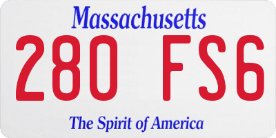 MA license plate 280FS6