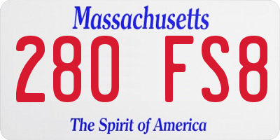 MA license plate 280FS8