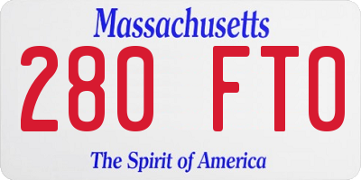 MA license plate 280FT0