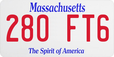 MA license plate 280FT6