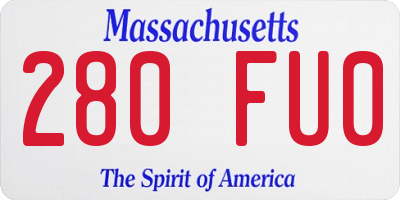 MA license plate 280FU0