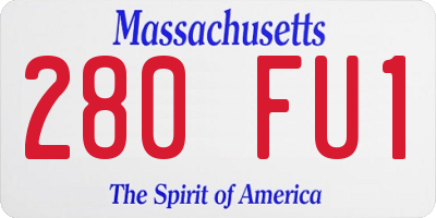 MA license plate 280FU1