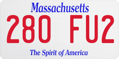 MA license plate 280FU2