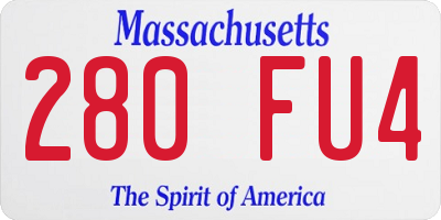 MA license plate 280FU4