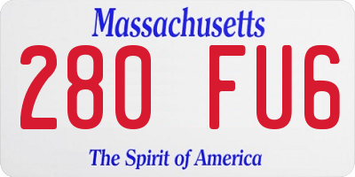 MA license plate 280FU6