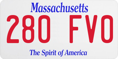 MA license plate 280FV0