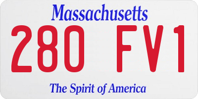 MA license plate 280FV1