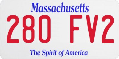 MA license plate 280FV2