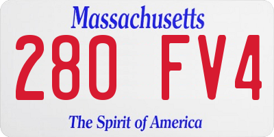 MA license plate 280FV4