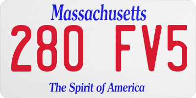 MA license plate 280FV5