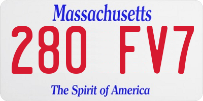 MA license plate 280FV7