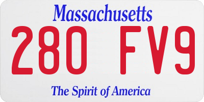 MA license plate 280FV9
