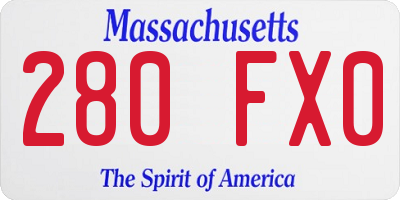 MA license plate 280FX0