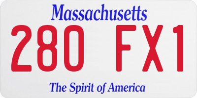 MA license plate 280FX1