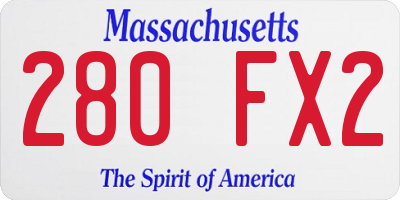 MA license plate 280FX2