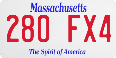 MA license plate 280FX4