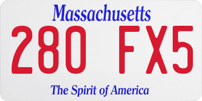 MA license plate 280FX5