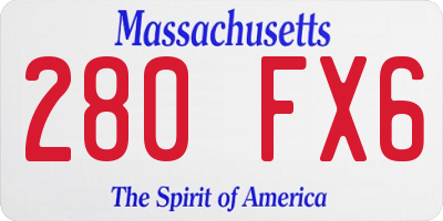 MA license plate 280FX6