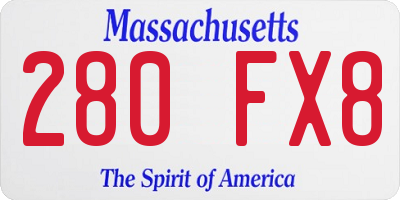 MA license plate 280FX8