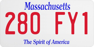 MA license plate 280FY1