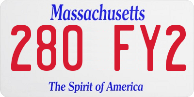 MA license plate 280FY2