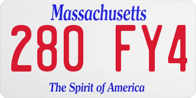 MA license plate 280FY4