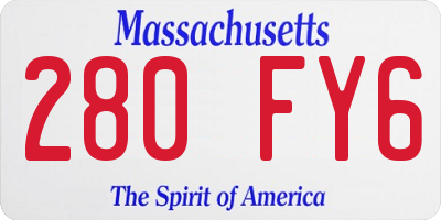 MA license plate 280FY6