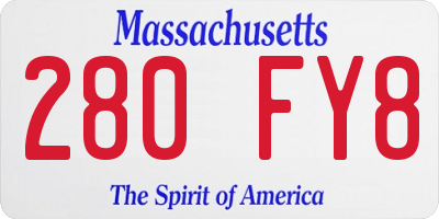 MA license plate 280FY8