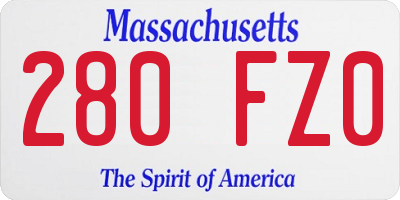 MA license plate 280FZ0